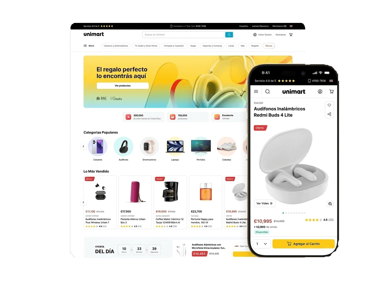 E-commerce storefront preview โ desktop and mobile